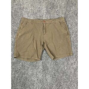 Mugsy Shorts Mens 42 Green Olive Shorts Stretch Flat Front Chino 9"